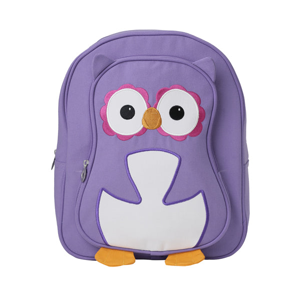 Recycled Fabric Big Kid Backpack – Purple Owl