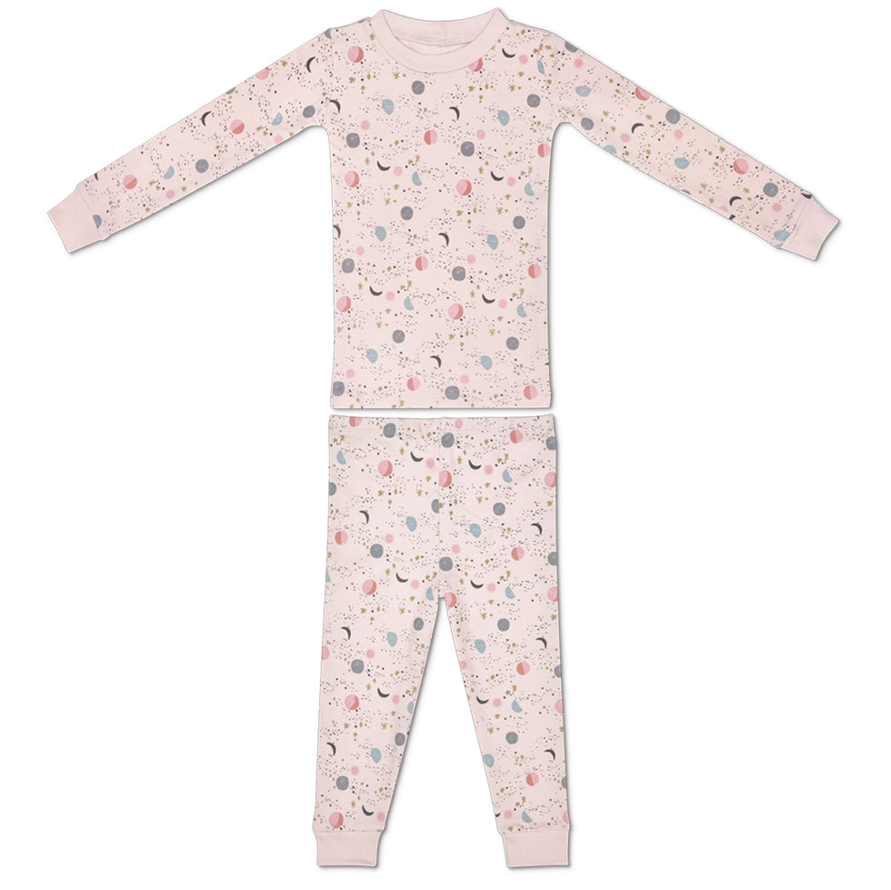 Organic Cotton Pajama - Pink moon & stars