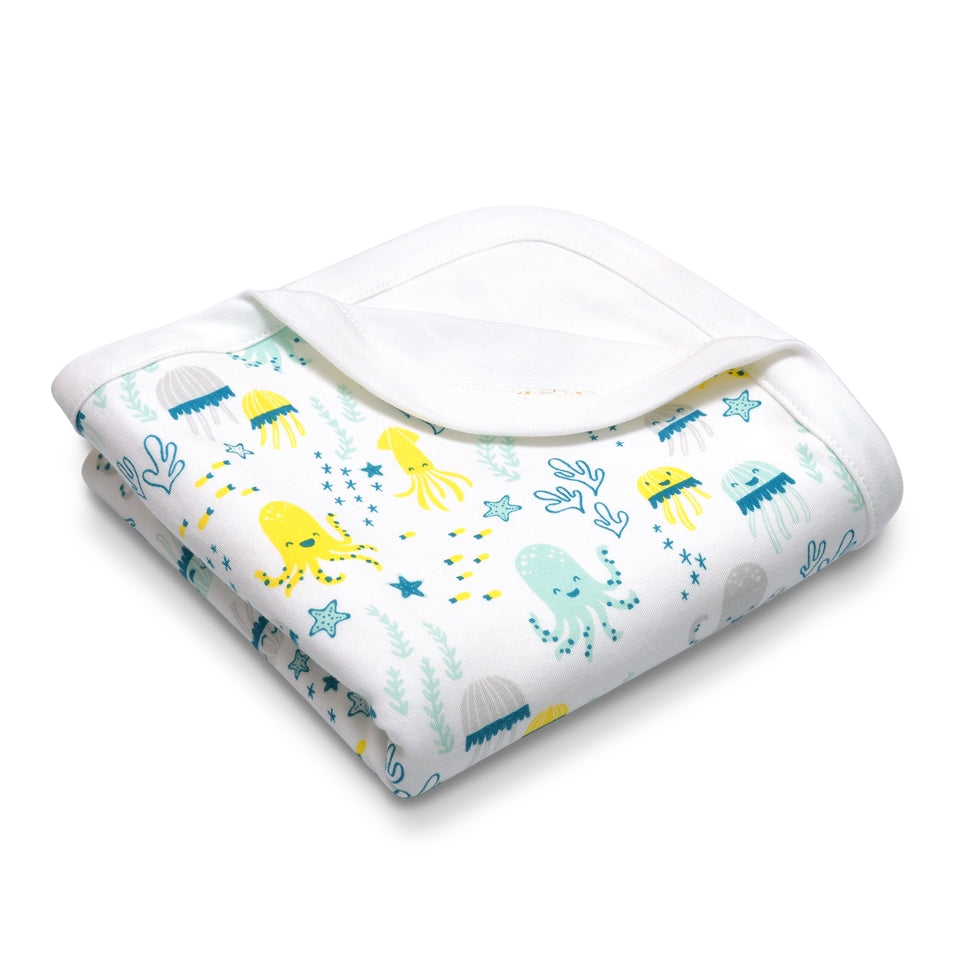 Organic Cotton Baby Blanket – Sea Life