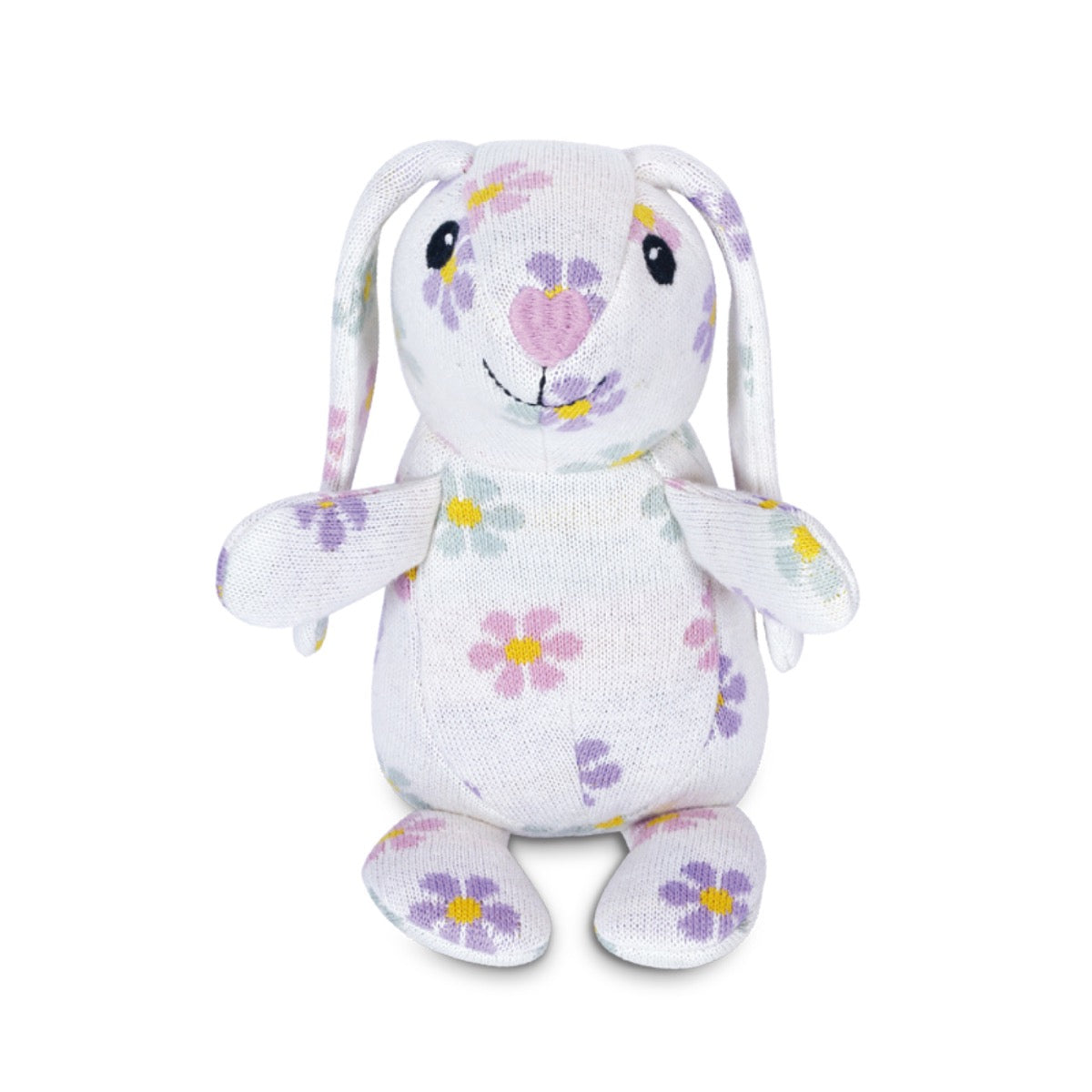 Knit Patterned Bunny Plush - Daisy