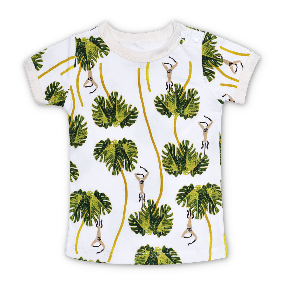 Lala Curio Short Sleeve Shirt - Dancing Palms White